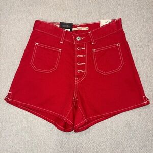 Levi's Vibrant Red High-Waist Women's Shorts